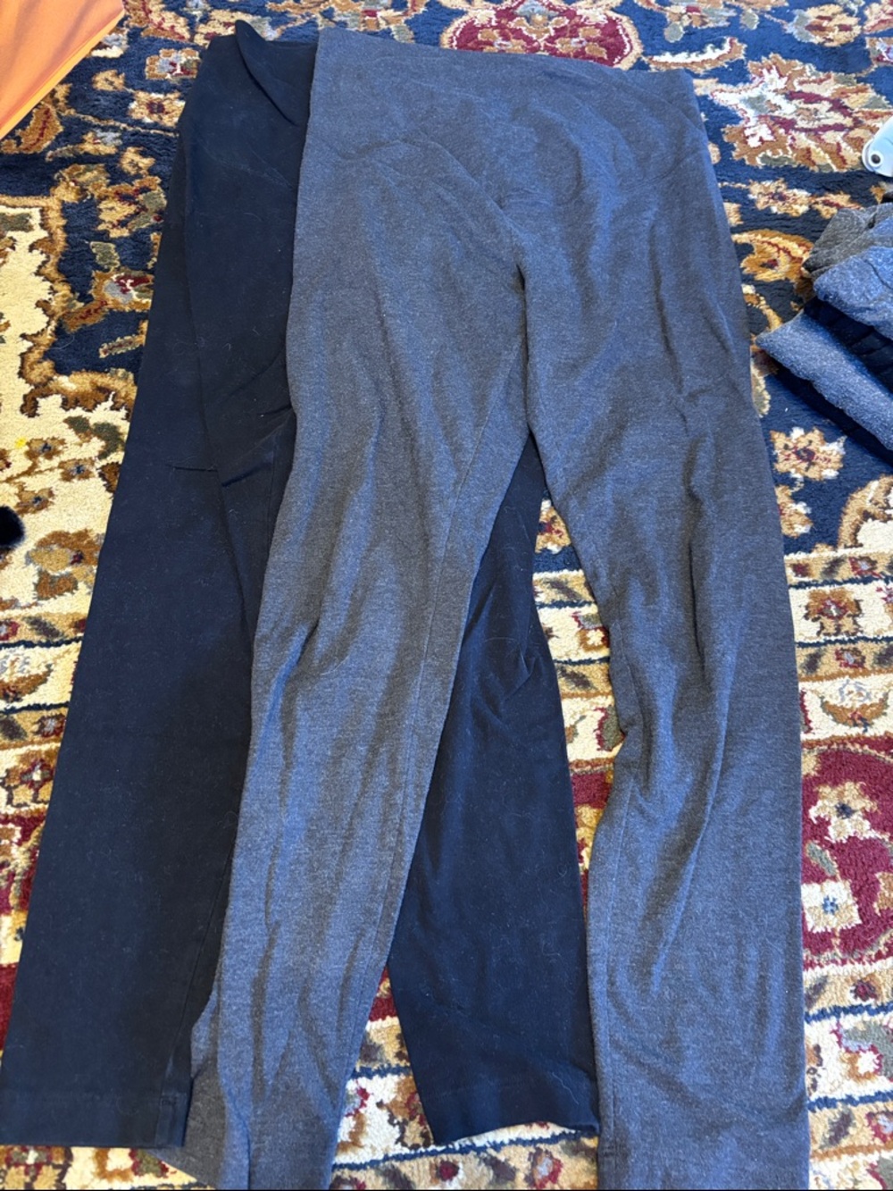 Old Navy Women's Maternity Black and Charcoal Gray Leggings - 2 Pair